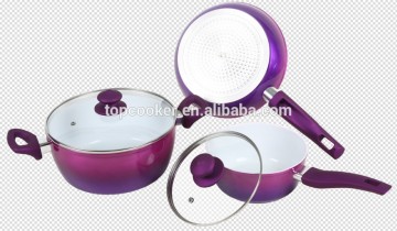 Eco-friendly Aluminum Metallic Painting Cookware Set