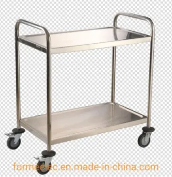 Round Tube Dinner Trolley 3 Layers Serving Trolley Cart Stainless Steel Serving Cart