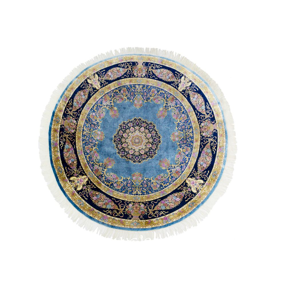 6x6 round Tabriz rug