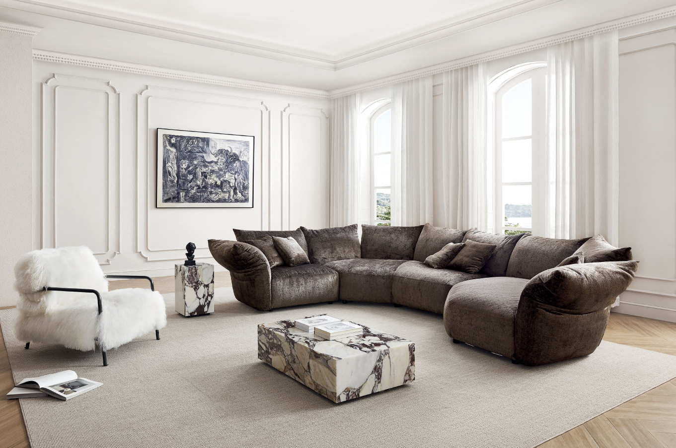 modern fabric sofa set