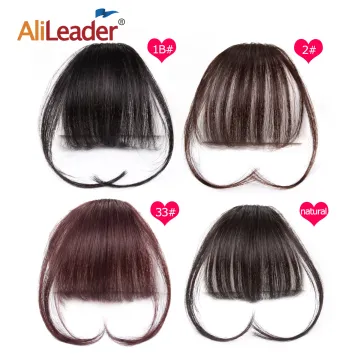 AliLeader Handmade Real Hair Air Bangs 100% Human Hair Front Fringe Clip in Hair Extension