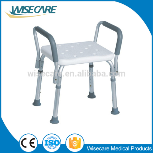 Tool- Free Aluminum Shower Chair With Armrest For Bathroom Safety