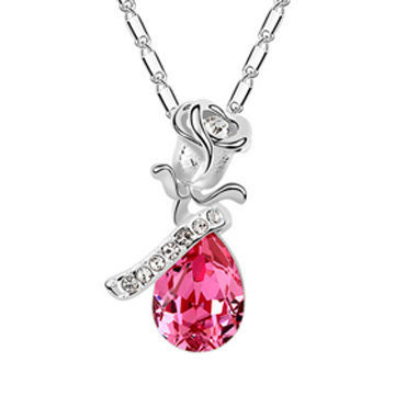 Fashion Necklaces 2014, Rose with Swarovski Crystal, PayPal is Available