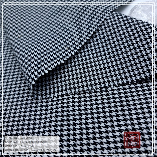 Poly cotton yarn dyed houndstooth check