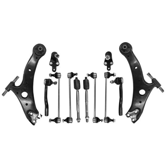 OE Quality Mazda Automotive Suspension System Kit - Front Upper and Lower Control Arm, Ball Joint, Tie Rod, Stabilizer Link