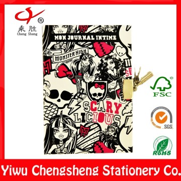 Skull notebook cover with key