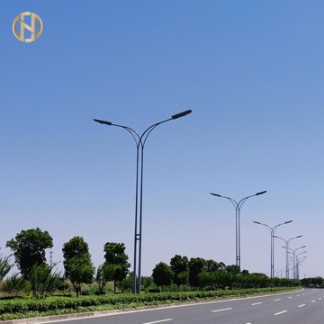 Galvanized Steel Road Street Light Poles With Single Arm