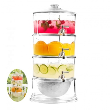 3-Tier Plastic Cold Fruit Hotel Juice Dispenser with Ice Core