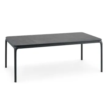 Modern European Style Iron Legs Coffee Table with Burning Stone Top - Affordable Office Furniture