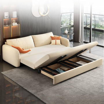 Modern Wooden Sleeper Couch: Foldable Sofa Bed with Storage