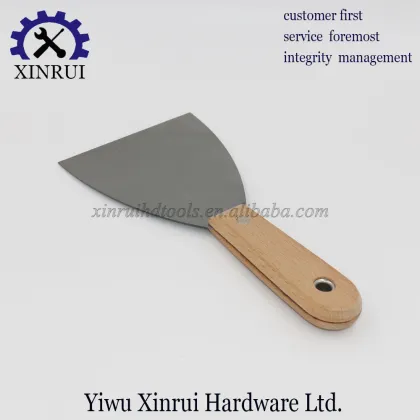 Stainless Steel Putty Knife with Wooden Handle - Professional Hand Tool