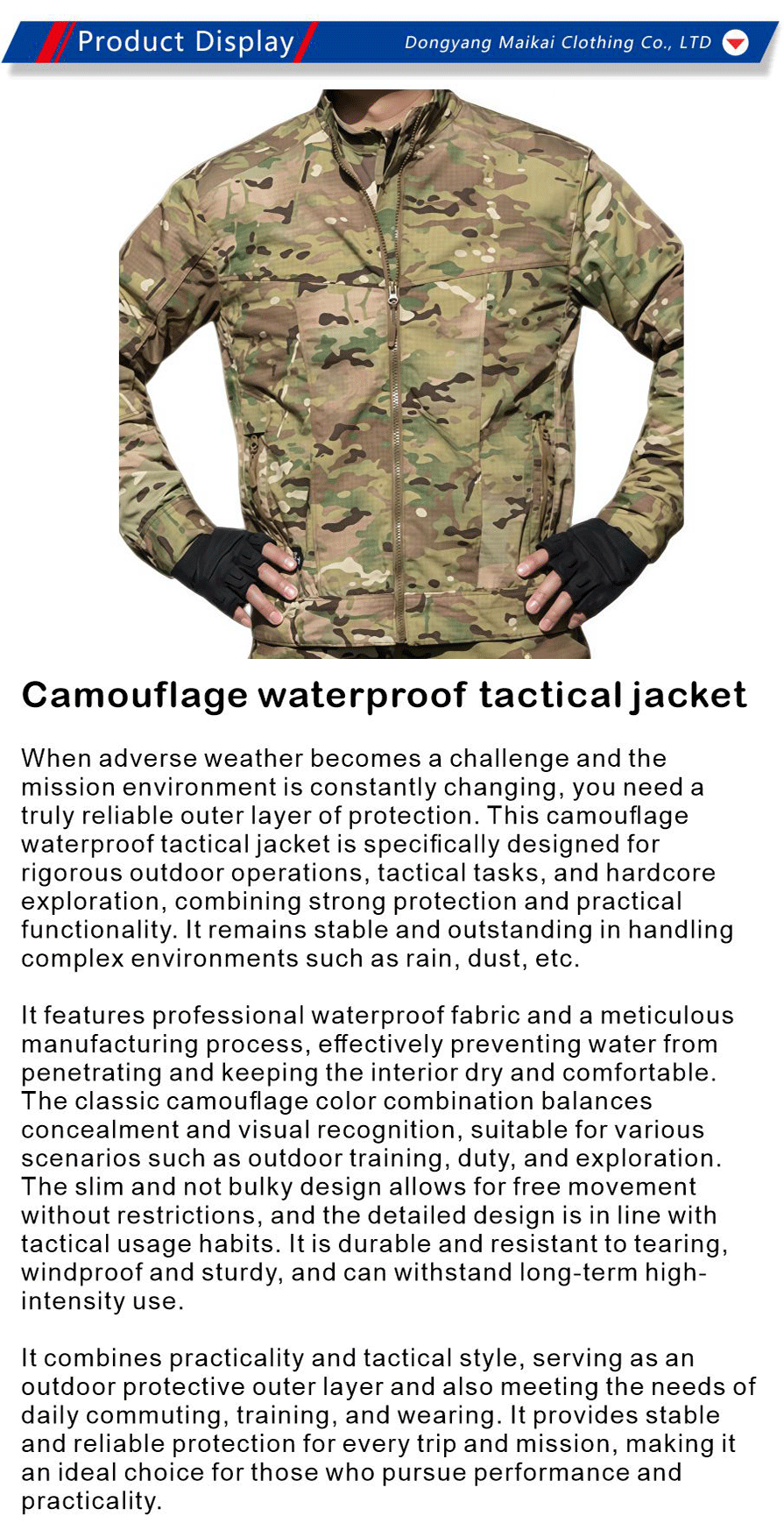 tactical waterproof jacket camouflage