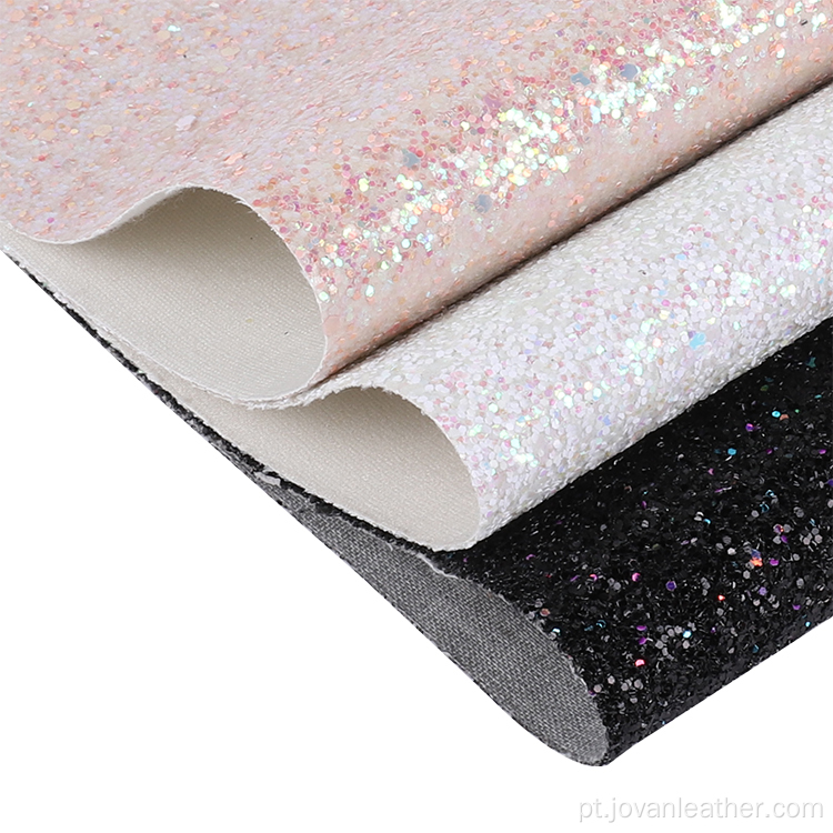 Mesh Chunky Glitter Pu falso couro lençóis
