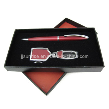 Metal Keyring Gift Set with Pen (JJ-8075(red))