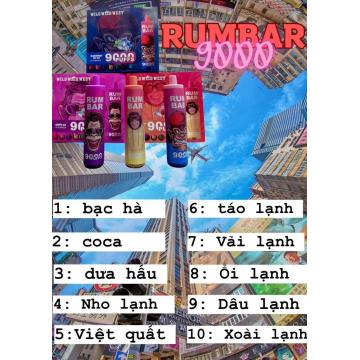 Hot selling RUM BAR 9000Puffs Disposable Vape