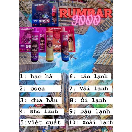 Hot selling RUM BAR 9000Puffs Disposable Vape