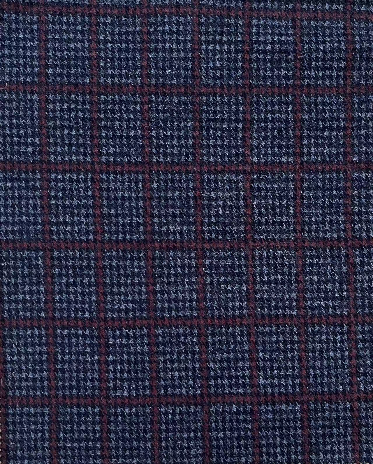 Knit plaid wool cotton for men suiting fabric