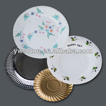 silver/golden round paper plate disposable paper plate