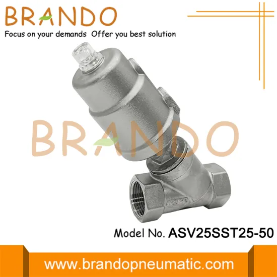 1'' DN25 PN16 Pneumatic Angle Seat Valve Threaded Port