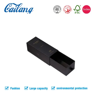 Matt Balck Cosmetics Drawer Box with Gold Logo