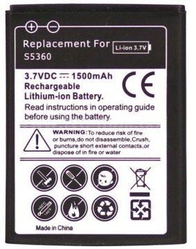 1500mah Samsung Smart Cell Phones Batteries Galaxy Y / S5360 / Eb454357vu