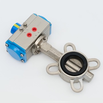 Rubber soft seal clamp type pneumatic butterfly valve