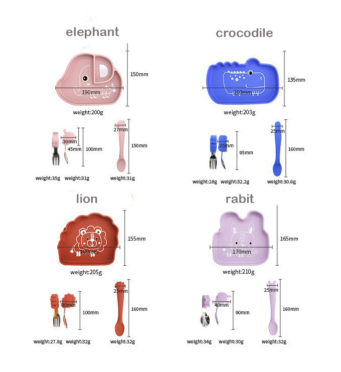 crocodile silicone feeding set MFZ-A004