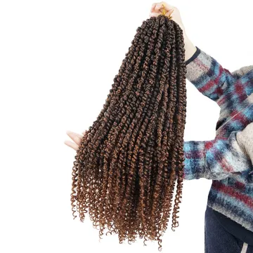 Pre-twisted Passion Twist Crochet Hair Water Wave Crochet Braids Pre-looped Passion Twists Crochet Hair Extensions