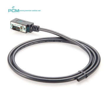 1-meter Slim Low Profile Right Angle 4 Pin Up DB9 Male to Open Null Modem Single End Cable for Serial Data Communication