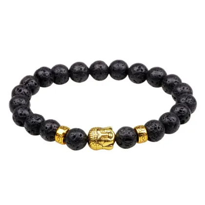 Mens tiger eye stone buddha beads bracelet