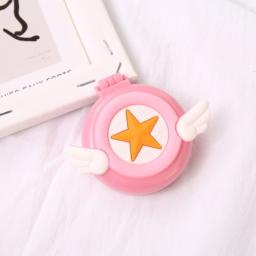 Folding Pocket Hair Brush: Travel Portable Mirror Comb Integrated Brush