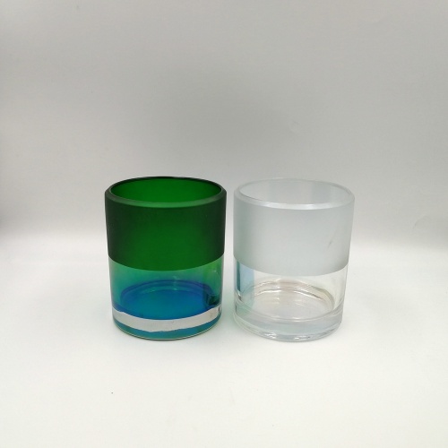 Large size volume candle glass jar with matte color finish