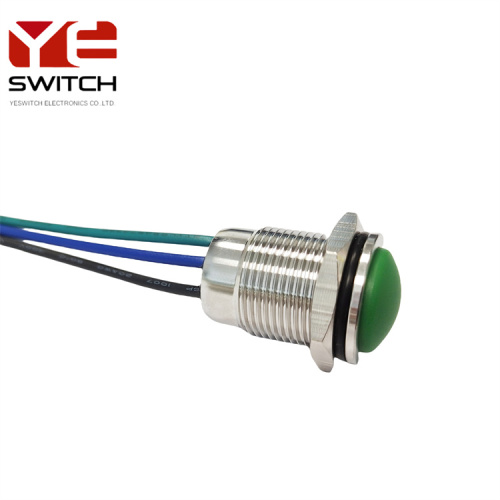 Yeswitch IP68 16mm Metall Silicon -Tastendrahtschalter