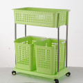 2 Tier Large Capacity Moving Laundry Basket