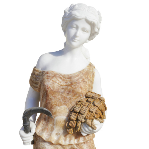 Antique Goddess Stone Sculptures with Fruit Elegant Decor