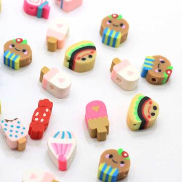 Cute Dessert Beads Candy Lollipop Popsicle Mix Polymer Clay Beads για DIY Κοσμήματα