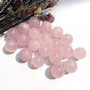 New Arrivals No Hole Mini Crystals Spheres - Natural Rose Quartz Crystal Balls for Healing Stones