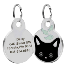 Cat ID Tags with Kitten Face