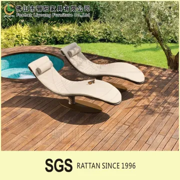 Foshan lecong sofa rain sunproof rattan outdoor furniture sun loungers single chair used chaise lounge