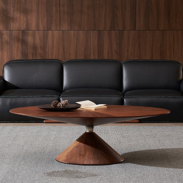 Italiaanse minimalistische salontafel met vast hout met unieke vorm