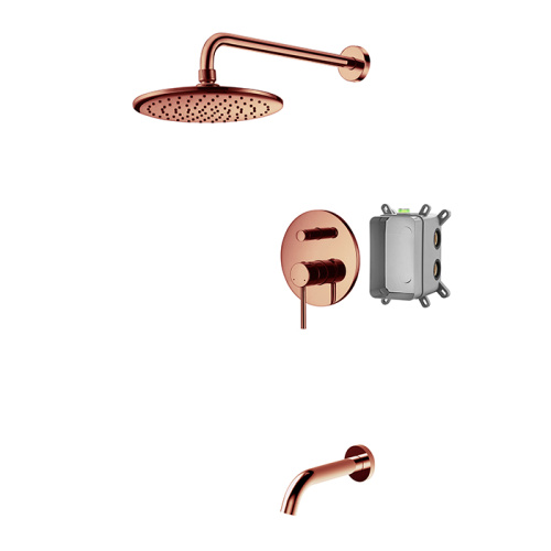 Brushed Nickel Rainforest Shower System With Rain Head