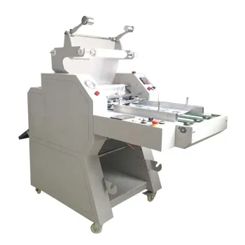 390mm Manual Paper Feeding Hot Roll Laminating Machine with Auto Overlap & Cutting Systems