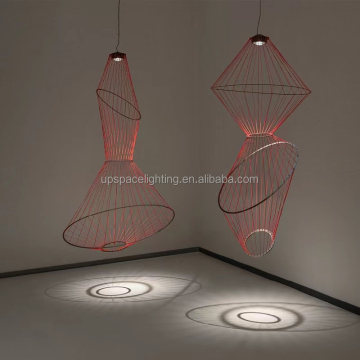 European Style Contemporary Industrial Chandelier with Crystal Rope and Stained Glass Shade