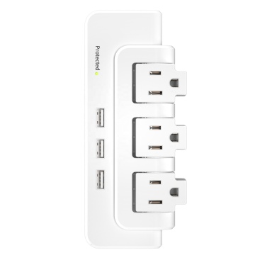 Hunlee 3 Outlet USB Wall Power Socket Flexible and Rotating Power Strip