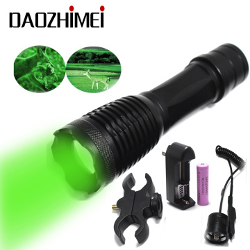 outdoorLED Zoom Tactical Flashlight Red/ Green/ White Hunting Light IR 850nm Lantern + Remote Pressure Switch + Gun Mount