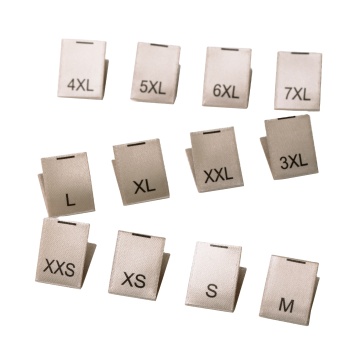 Neck Label for Garment in Stock: Printed Code Mark Size Satin Ribbon Type Woven Labels