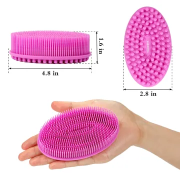 Multi-Functional 3-Piece Shower Brush Set: Soft Exfoliating Loofah, Silicone Body Brush for Skin Massage & Deep Cleaning
