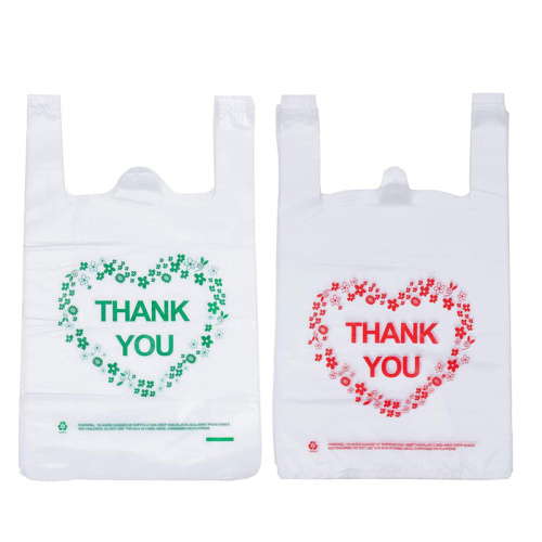 Camiseta reciclable reutilizable y de alta durabilidad venta al por mayor bolsa de plastico personalizada Multicolor