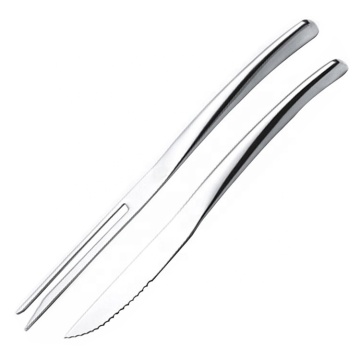 JHY High-Quality Mirror Polished Stainless Steel Carving Knife and Fork Set: Elevating Your Dining Experience