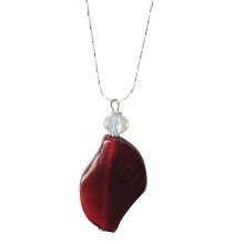 Natural Gemstone Agate Necklace with Silver Chain